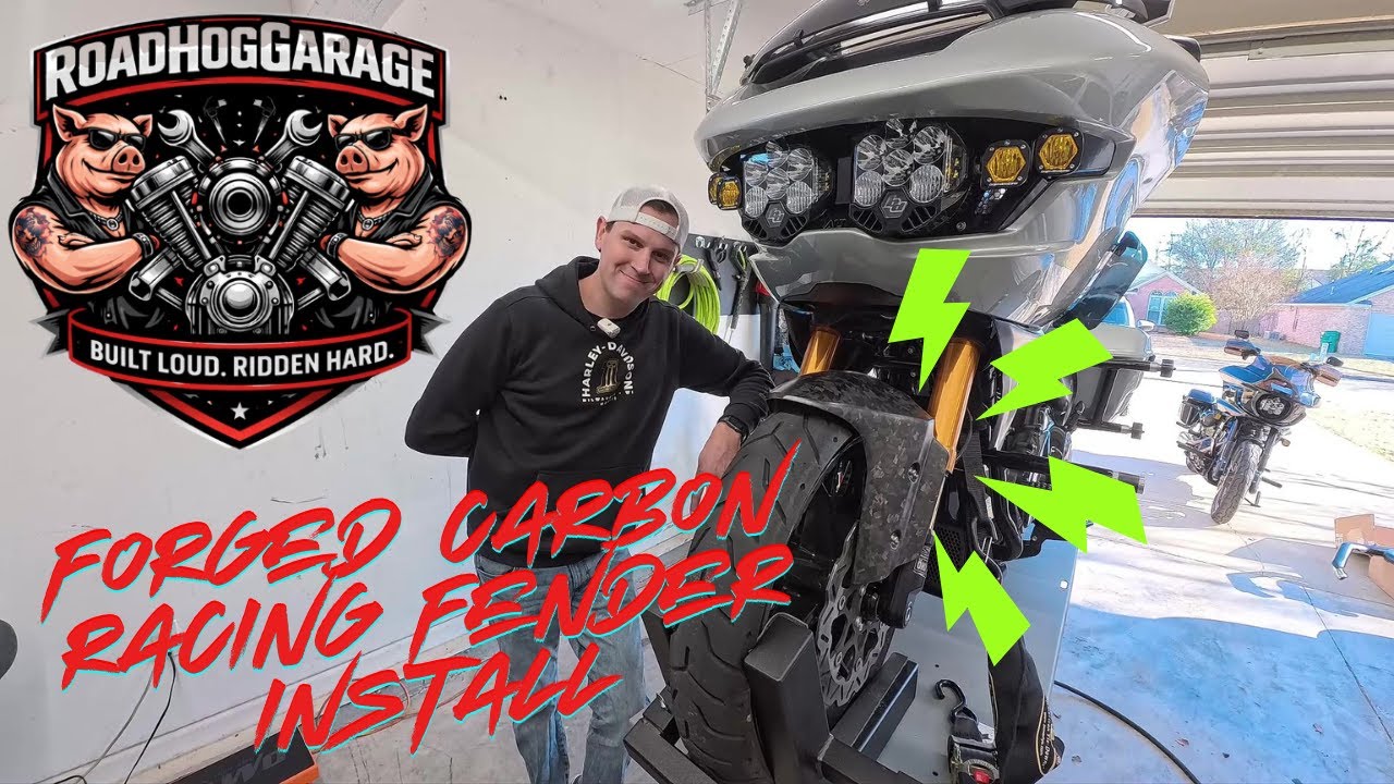 24+ Road glide Forged Carbon Front Fender Install | Fat Boy Designs USA