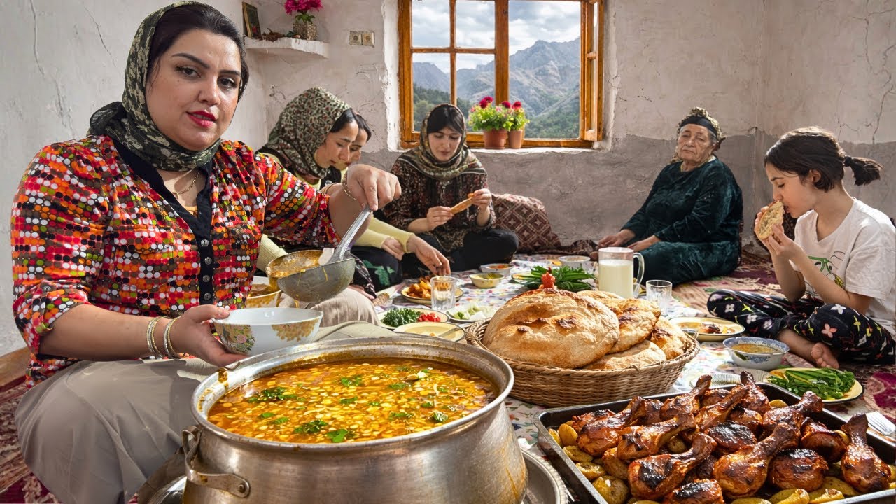 Simple Village Life in Northern Iran 🌿| Easy No-Knead Ciabatta & Traditional Clay Oven Cooking