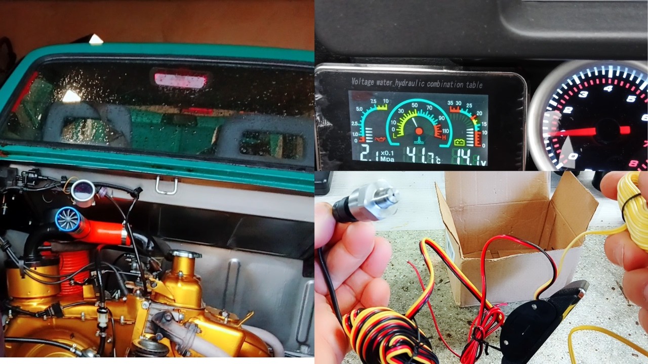 Fiat 126p Czujnik Ciśnienia Oleju + Temperatura + Ładowanie Monitor najważniejszych parametr&oacute;w
