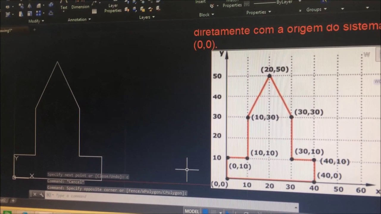 Coordenadas Absolutas, Relativa Cartesiana e Relativa Polar.