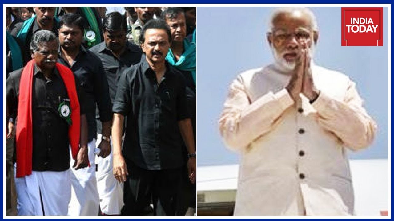 PM Modi's Chennai Visit Sees DMK-Led Black Flag Protest Over #Cauvery Board