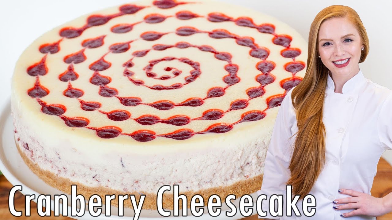 The Best Cranberry Cheesecake Recipe | with Cranberry Swirl | Great Holiday Dessert!