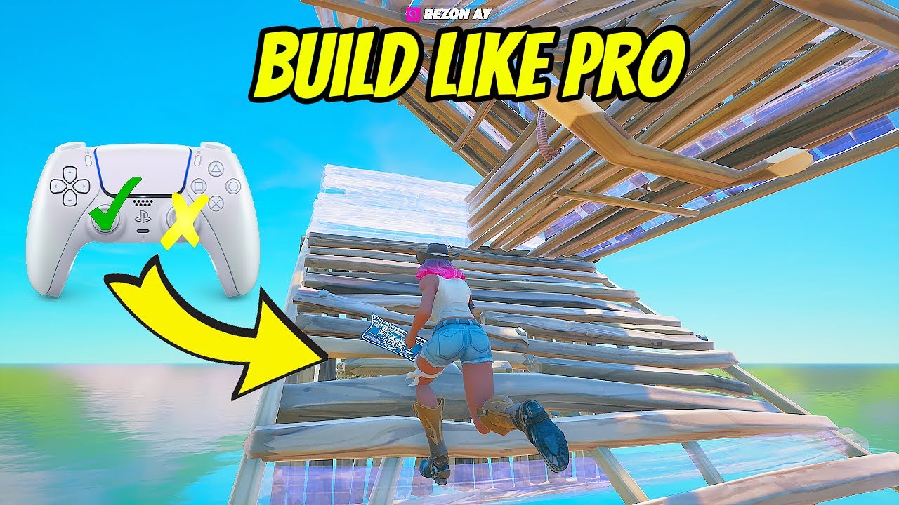 How To Free Build like a Pro ON Console  (Fortnite building tutorial) + best controller settings 