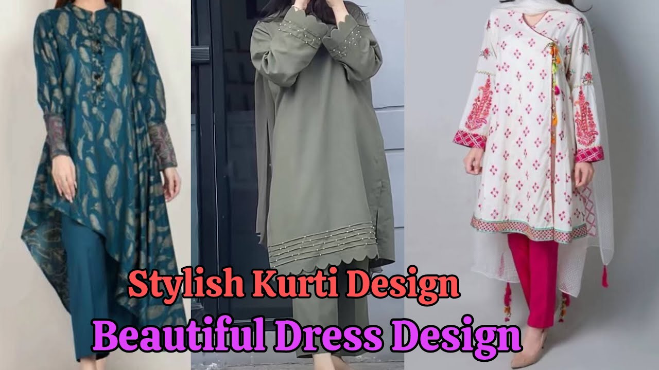 Stylish kurti Design Beautiful Dress Design For Girl Simple Kurti Daman Design #trendingvideo