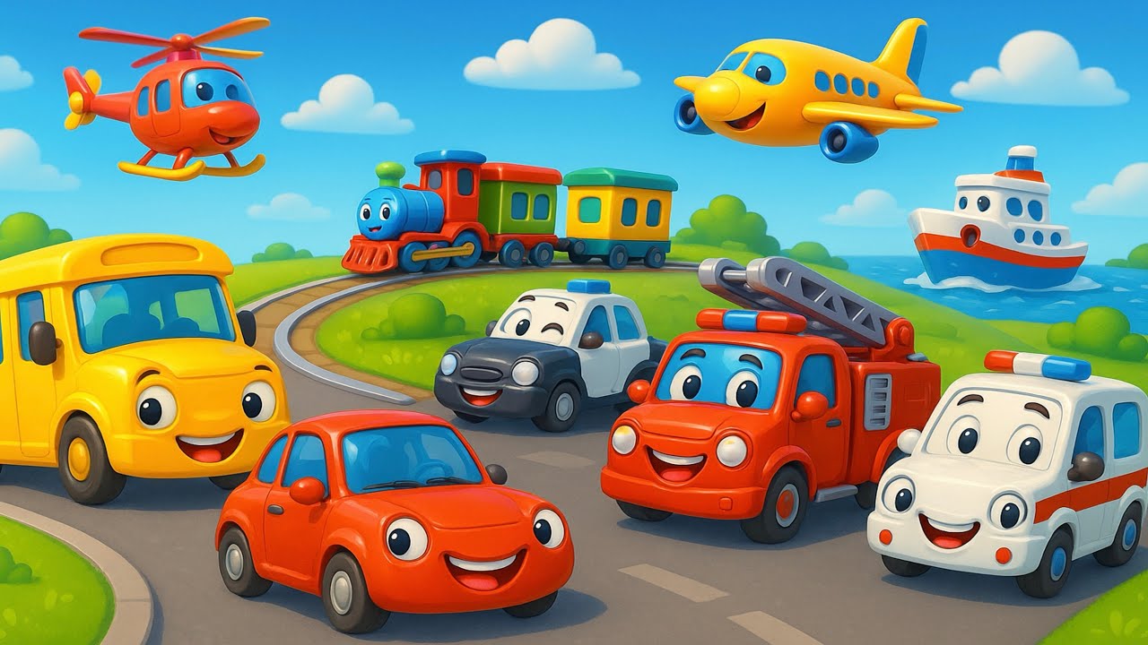 AJONEUVOLAULU LAPSILLE 🚗 | Opitaan autot, junat ja paljon muuta! #youtubekids #lastenlaulut