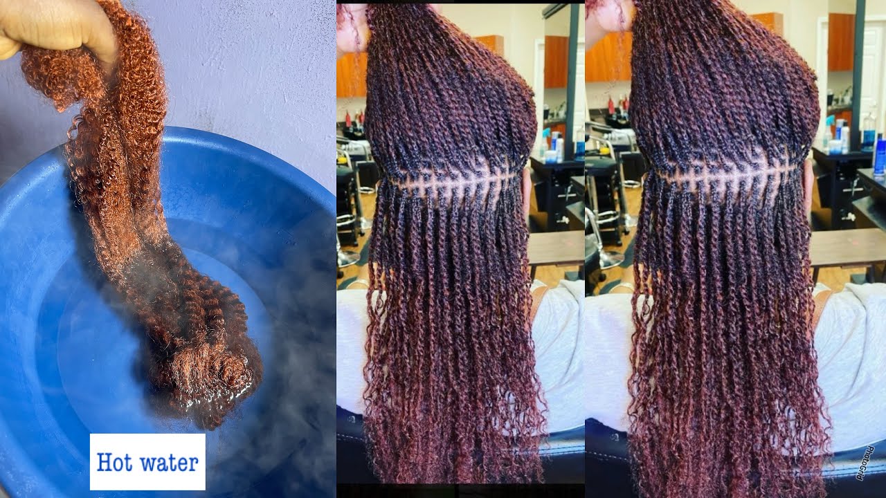 Synthetic  Kinky in hot water 😱to make micro twist with CURLY TIPS 🤩the game changer .