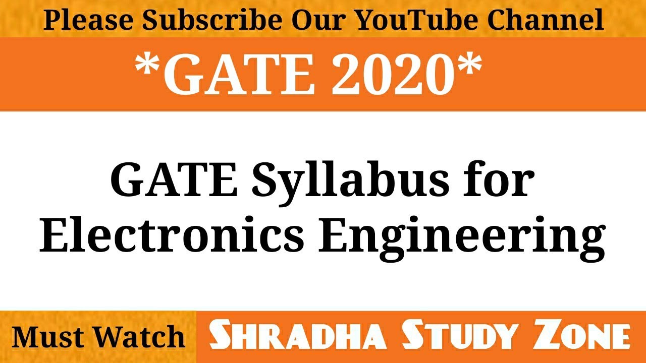 GATE 2020 Official Syllabus for Electronics and Communication Engineering EC
