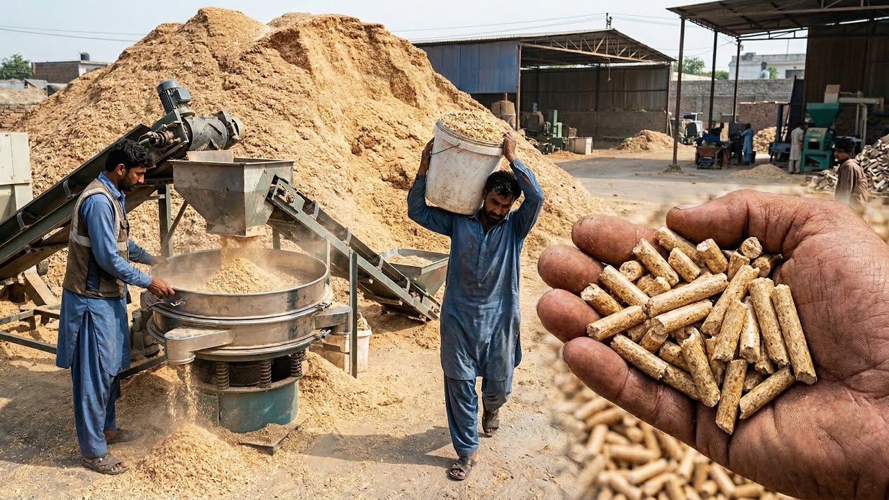 Incredible Recycling Process of Wooden Sawdust to Make BioMass Pellets