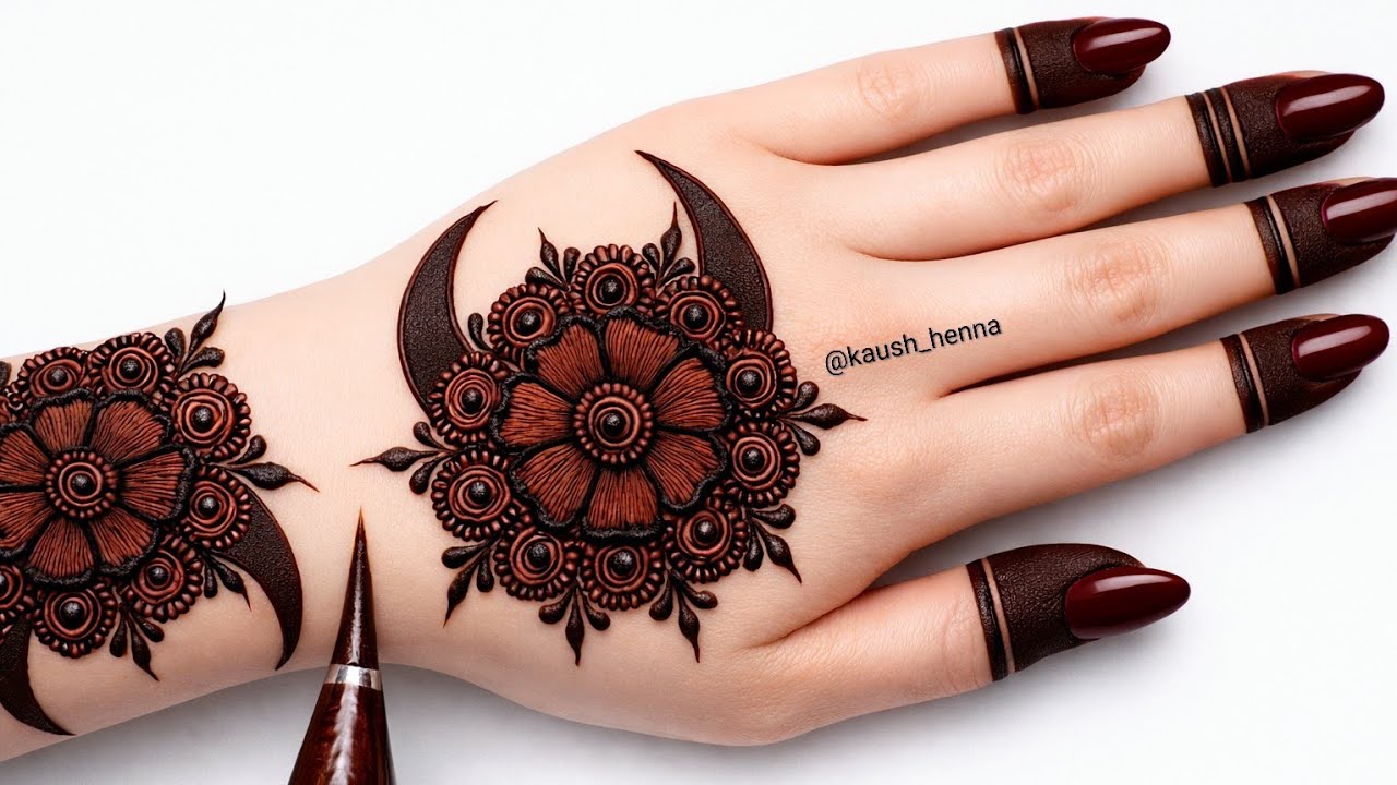 Ramdaan special _Chand Mehndi design| simple unique style mehndi design |new easy mehndi design 2026