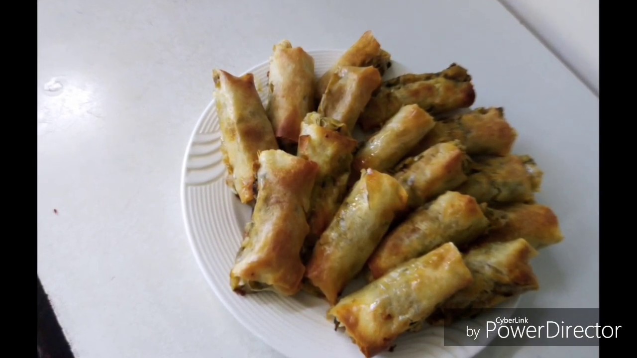 Morrocan spring rolls with potatoes and spinach