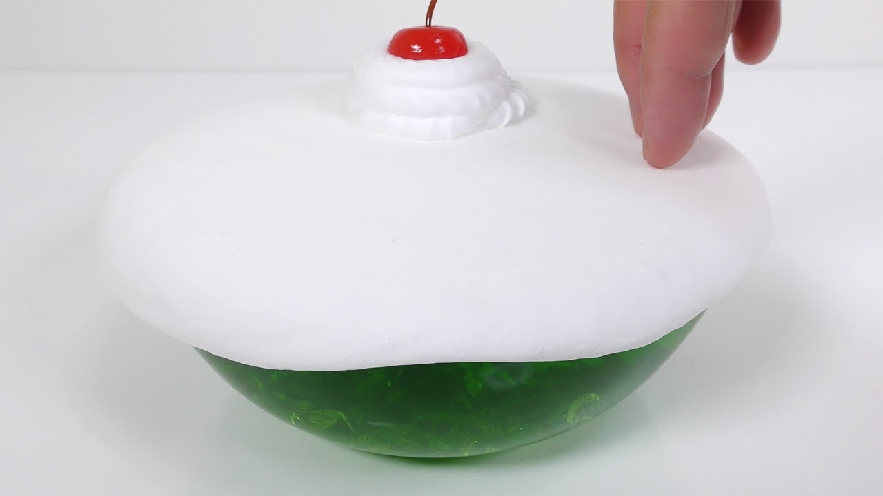 【DIY】表面アイスバーグのメロンソーダフロートスライムの作り方【slime ASMR】