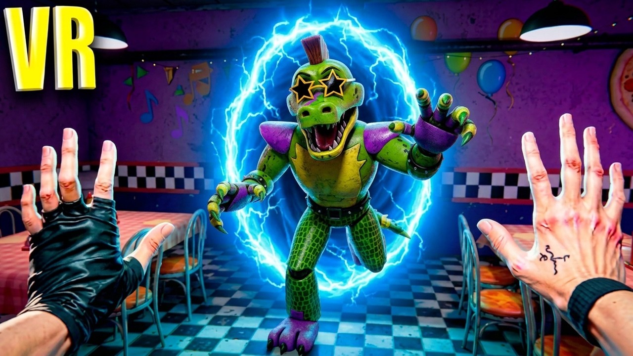 An animatronic was caught using a portal in the FNAF BONELAB COOP VR pizzeria.