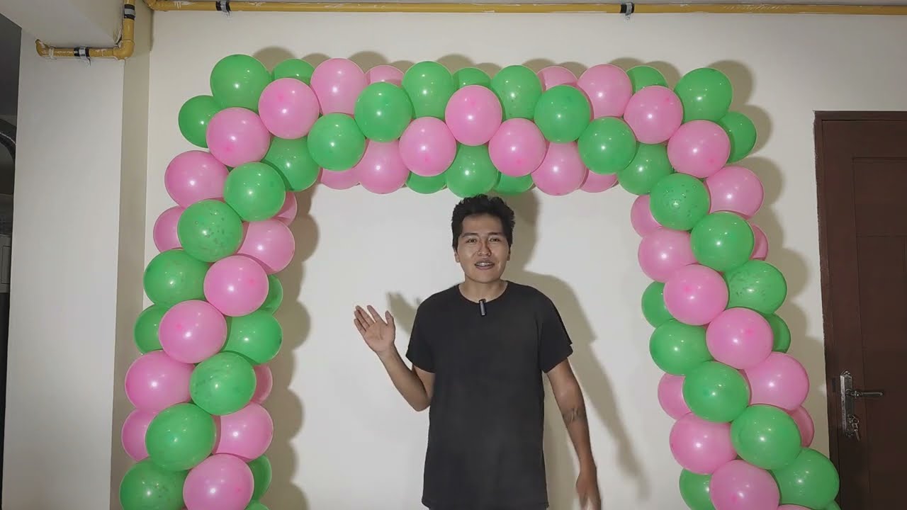 ARCO CUADRADO CON GLOBOS🎈 diseño en espiral