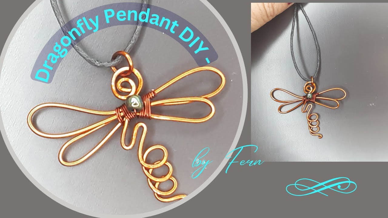 Dragonfly Pendant Tutorial/ Twisted Wire Jewelry, copper wire Jewelry Easy! all with one Wire DIY