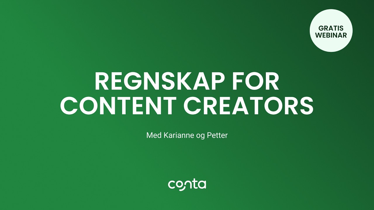 Webinar: Regnskap for content creators og influencers (2026)