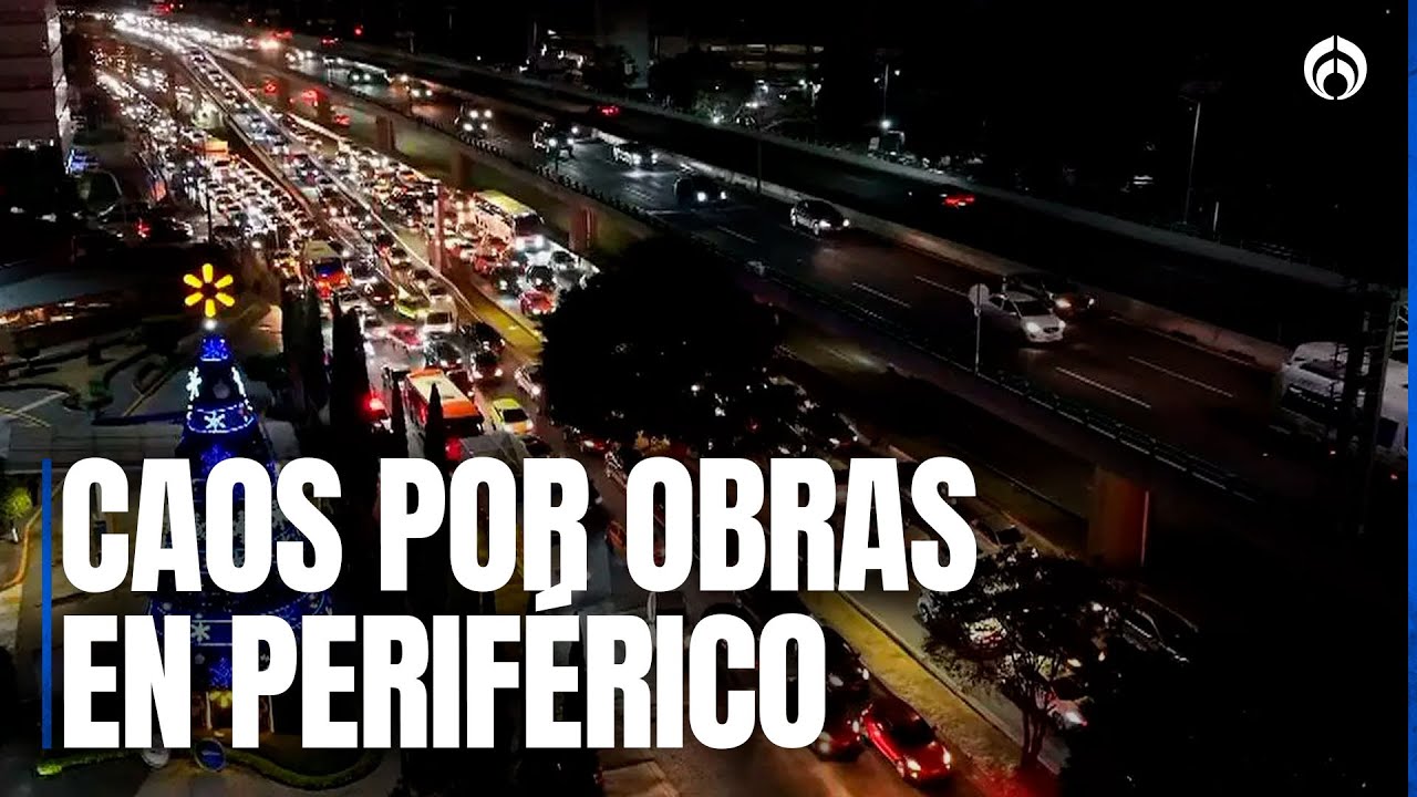 Obras de reencarpetamiento causan caos vehicular en Periférico Norte dirección Edomex