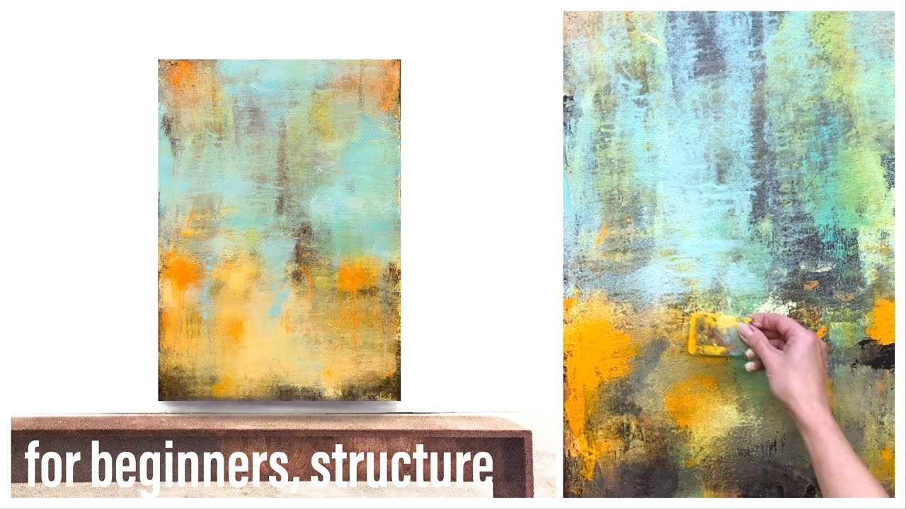 abstrakte Malerei, Acryl, easy, beginners, Struktur, Rakel