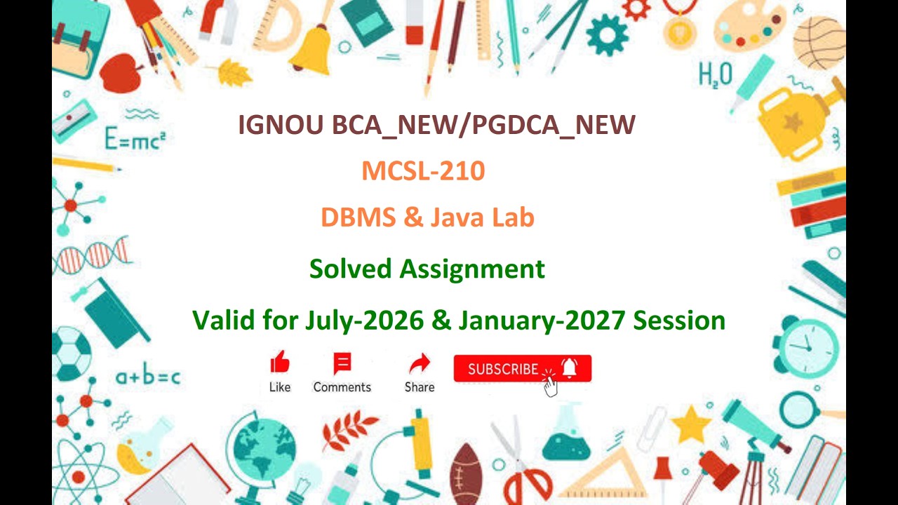 MCSL 210 SOLVED ASSIGNMENT | IGNOU MCSL 210 Solved Assignment July 2026 & Jan 2027 | BCA_NEW | PGDCA