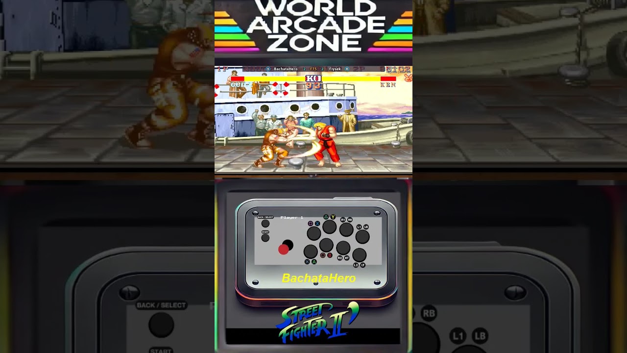 BachataHero Vs Fiysek ( guile vs Ken ) Fast Round - Street Fighter II Fightcade #retrogaming #arcade