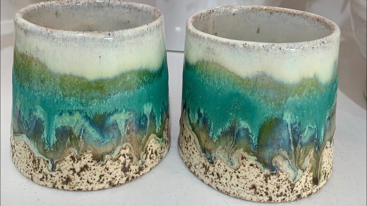 #24 Pottery Kiln Opening - Beach Swirl Bowl, Whisky Tumblers, Beach Bowl, Blue Lagoon Swirl Bowl❤️