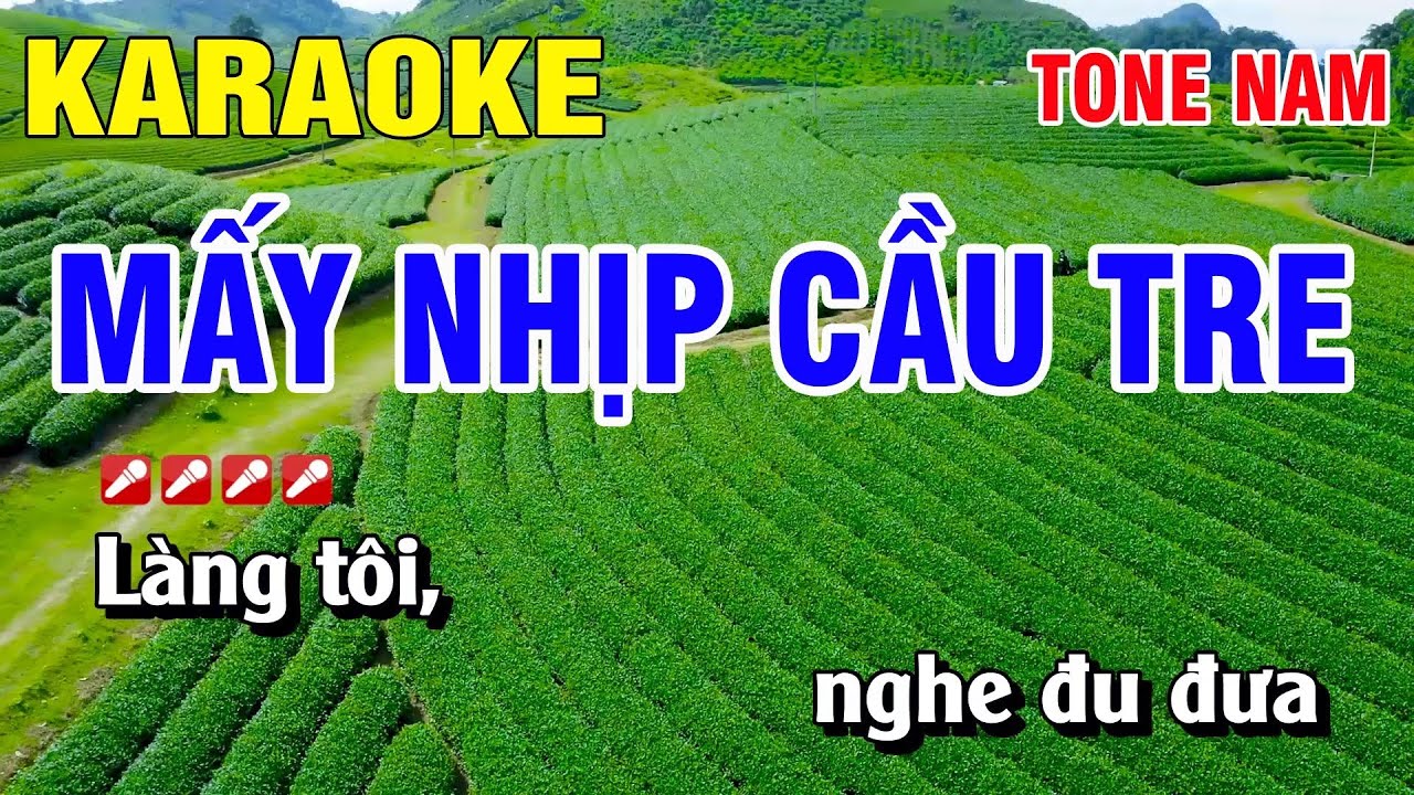 Karaoke Mấy Nhịp Cầu Tre Tone Nam Nhạc Sống | Nguyễn Linh