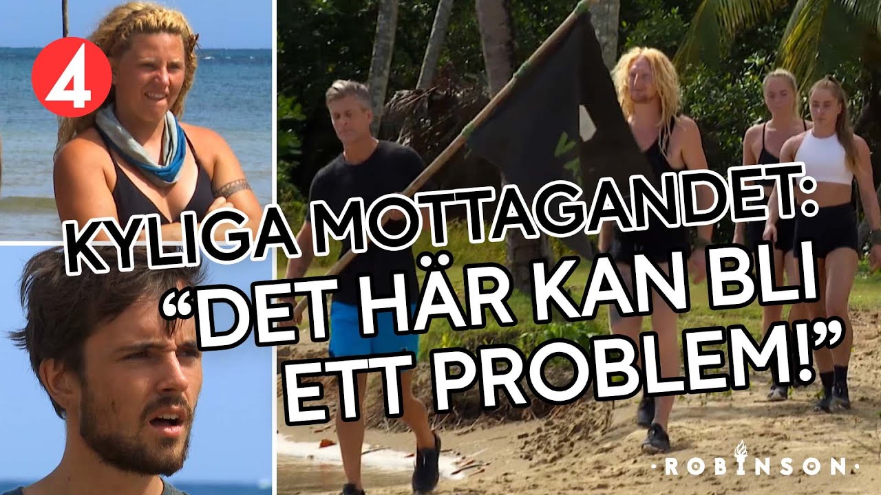 Inga hurrarop när fyra nya deltagare gör entré som lag Väst - Robinson 2022 (TV4)