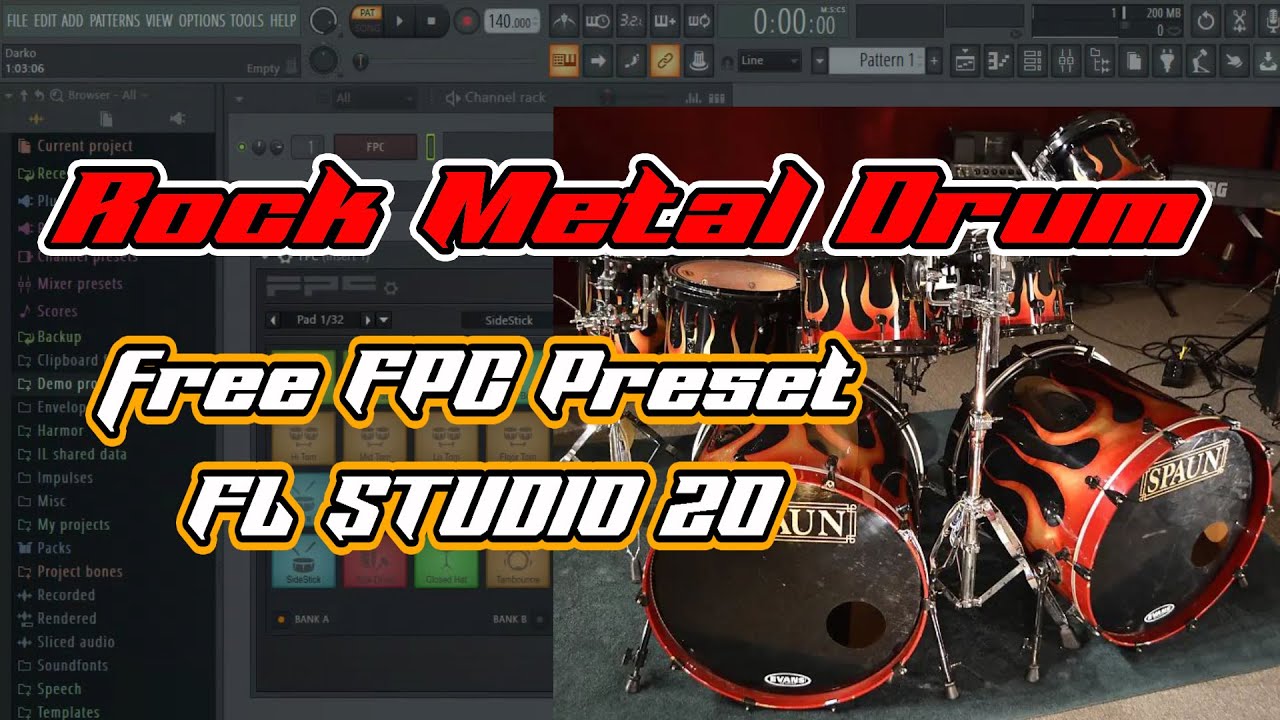 ROCK METAL DRUM FPC FL STUDIO PRESET FREE