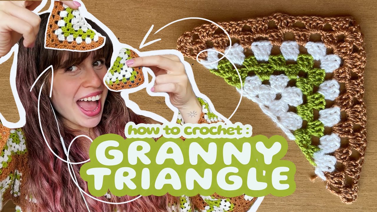 how to crochet a granny triangle! // real time crochet with me :)