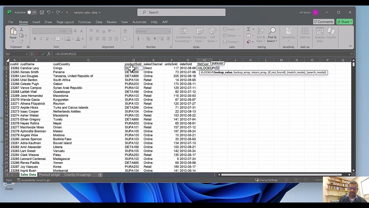 Combining information from multiple sheets using XLOOKUP