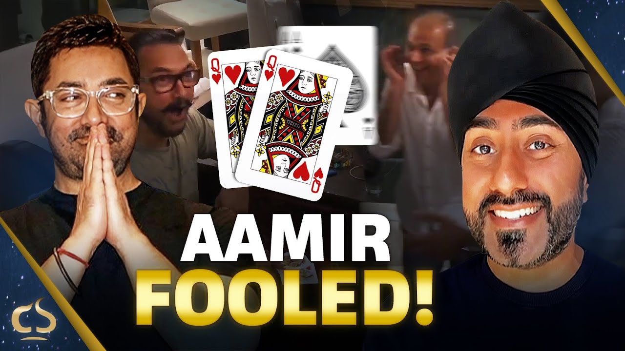 Аамир Кхан был в ШОКЕ после моего карточного фокуса! 😱🃏 | Magic Singh