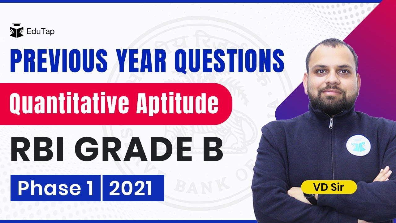 Solved Quantitative Aptitude Questions for RBI Grade B| Practice & Revision| 2021 Quant PYQs For RBI