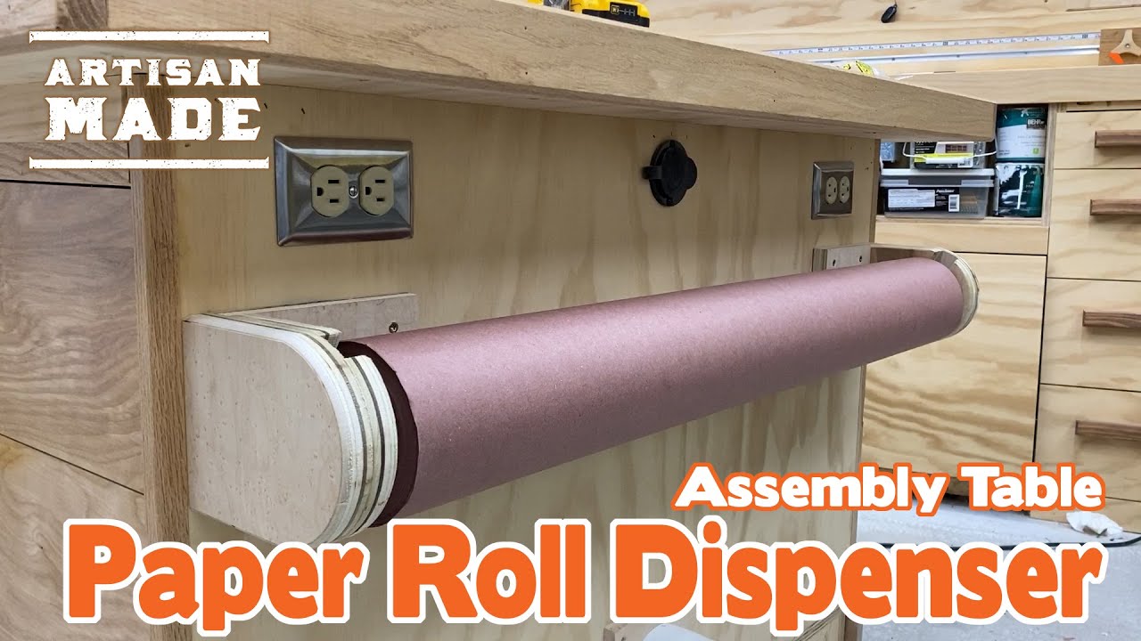 Assembly Table Paper Roll Holder / DIY Shop Projects / Workbench Add-Ons