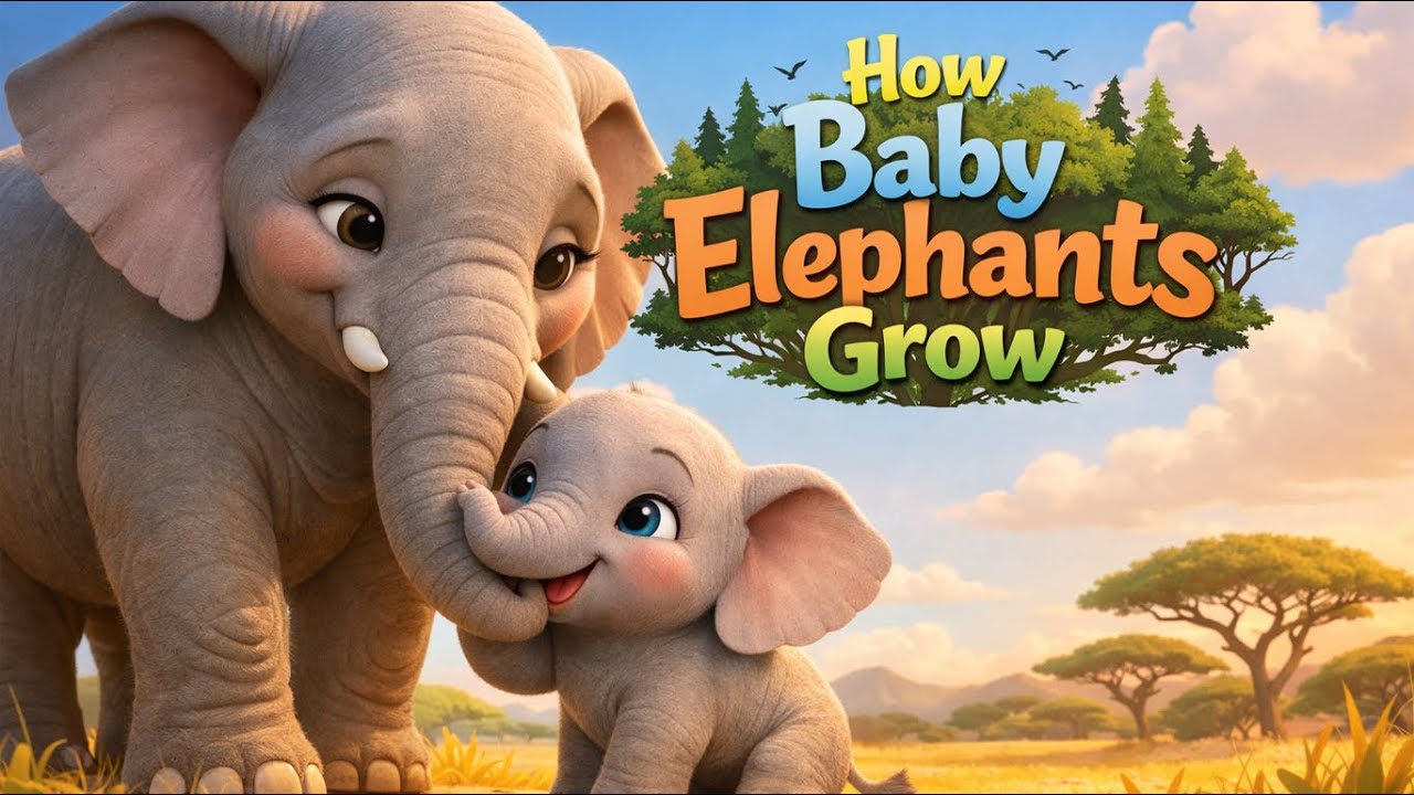 Elephant Family Song 🐘 | Baby Elephant Learns from Mama and Cousins | Kids Animal Song