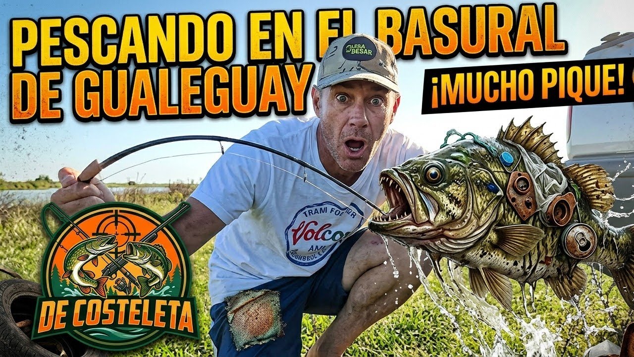 Pescando en el basural de gualeguay . Mucho pique 