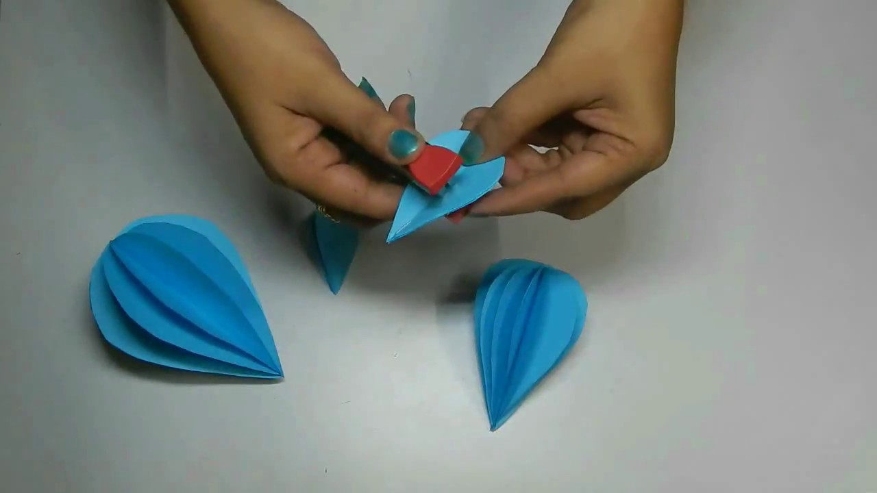 Paper Hanging Raindrop for decoration (room Decor idea)