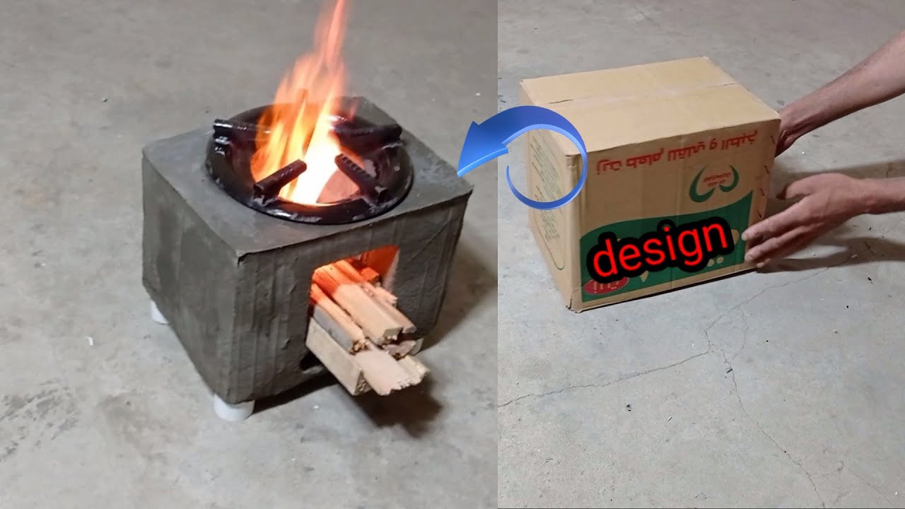 homemade wood stove _ great ideas from cardboard and cement
