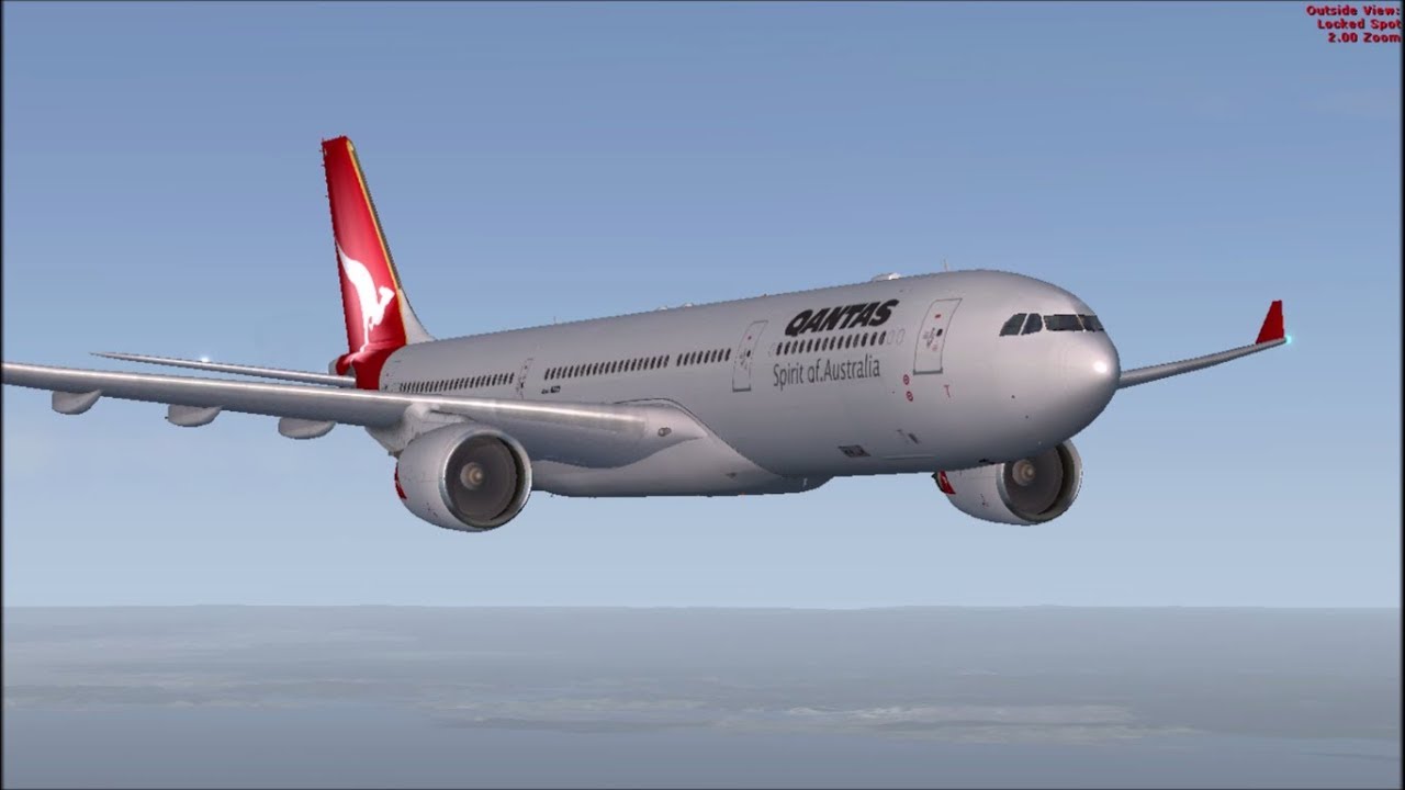 FSX Full Flight: Sydney to Ontario (Qantas Airbus A330-300)