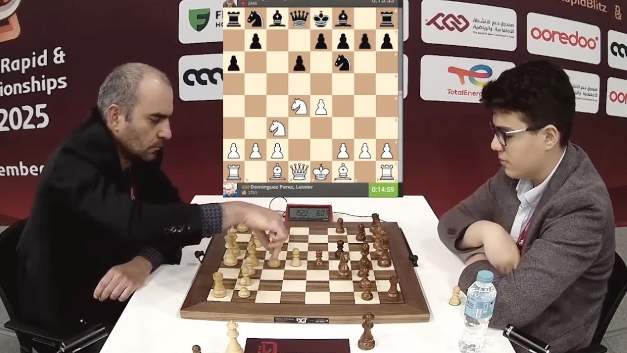 Leinier Dominguez vs. Yagiz Kaan Erdogmus / FIDE World Rapid 2025   FINAL ROUND 13 Sicilian, Najdorf