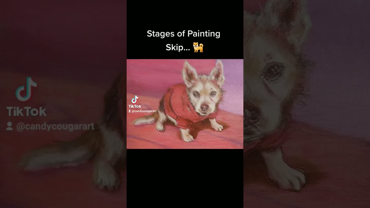 Stages of Painting Skip the Scruffy Little Dog...  🐶 🐶