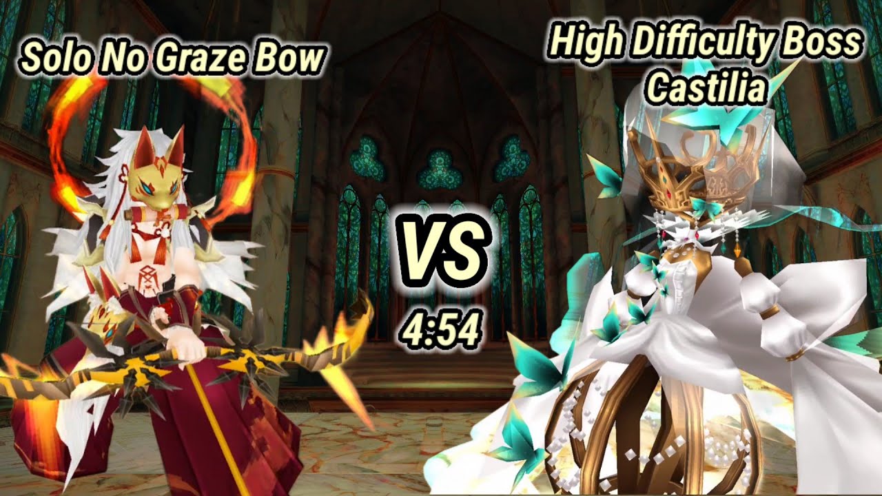 Toram Online - Solo No Graze Bow VS High Difficulty Boss Castilia Lv. 310 (4:54)