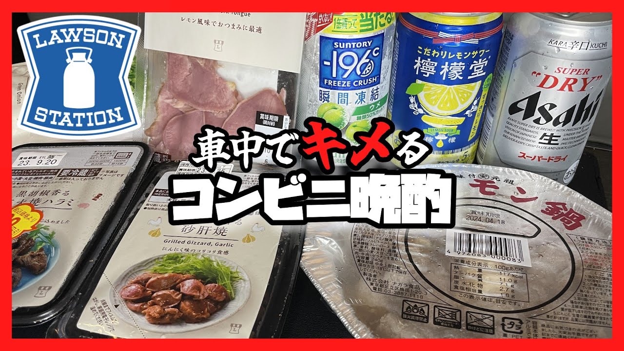 【孤独の車中泊】残業で帰りが深夜になった日&hellip;。こんな日はコンビニおつまみで簡単車中飲みだ！【工場勤務38歳】