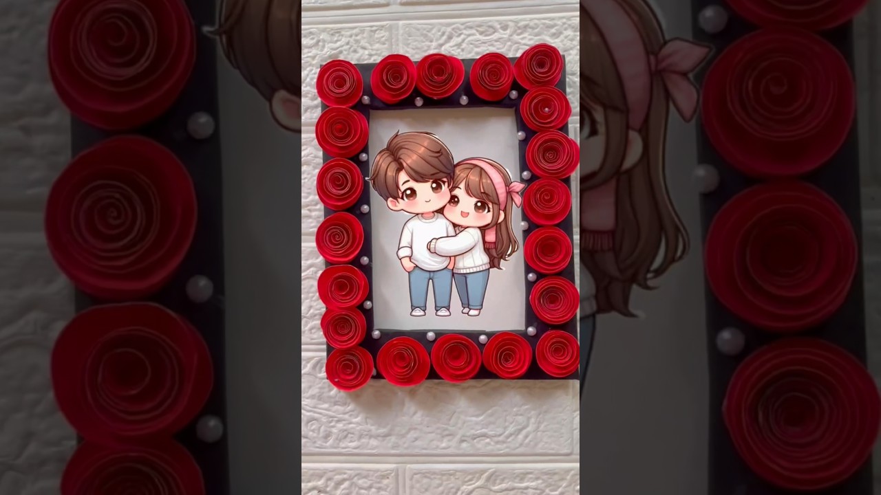 Beautiful photo frame 🎀#youtubeshort#short#viral#trending#diy#frame#love#craft#papercraft#shortfeed