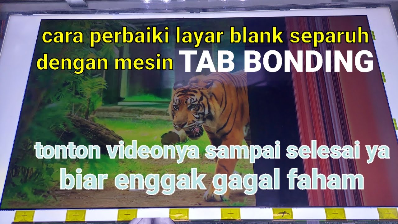 cara perbaiki layar blank separuh menggunakan mesin #tab bonding