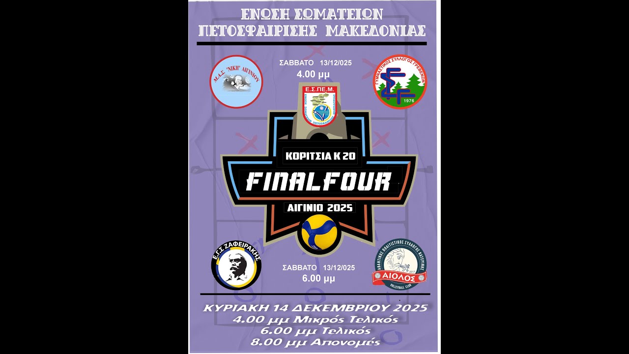 ΜΑΣ Νίκη Αιγινίου - Ε.Γ.Σ. Ζαφειράκης Νάουσας final four Τελικός