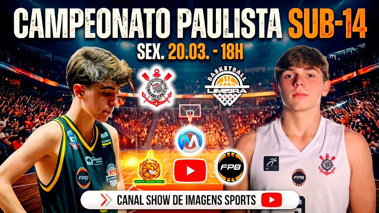 #AOVIVO - CAMPEONATO PAULISTA U14 CORINTHIANS (62) X (36) LIMEIRA BASQUETE - 20.03.26 