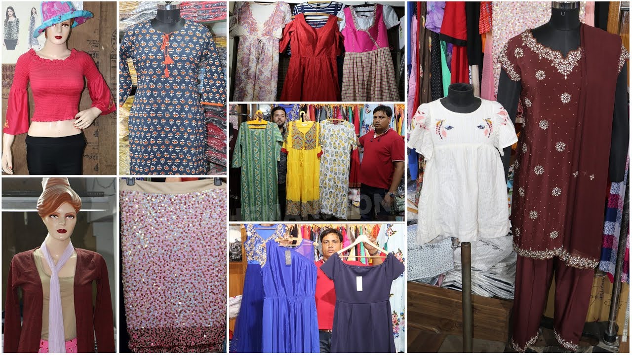 टॉप 50/- स्कर्ट 30/- बच्चो के कपडे 20/- कुर्ती 80/- | Export Surplus Branded Cloth Biggest Factory