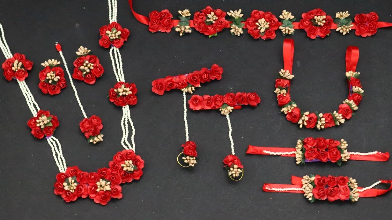 Flower Jewellery Making | Flower Jewellery for haldi | flower Jewellery making at home | Punekar Sne