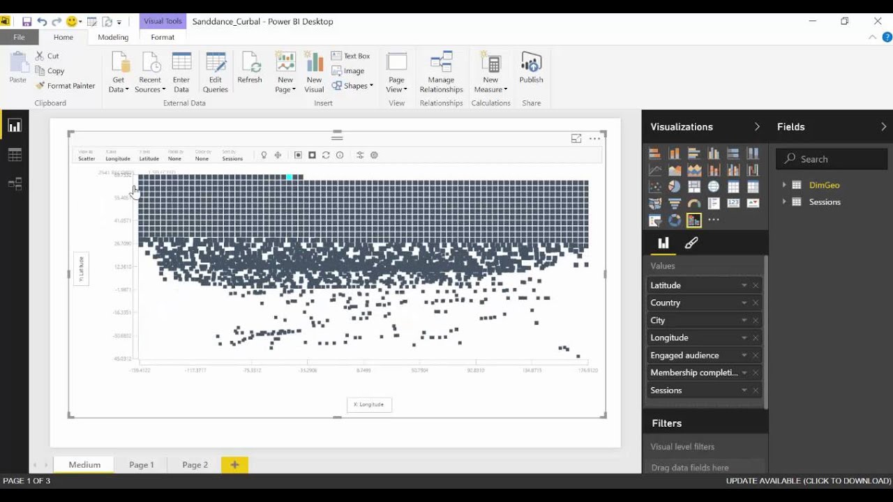 Test of SandDance, a Microsoft Research visualization in Power BI