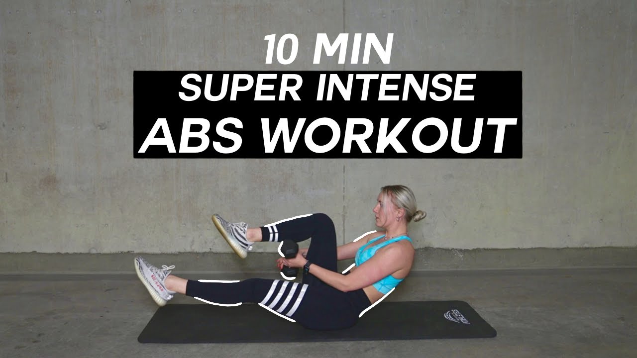 10 MIN SUPER INTENSE SIXPACK AB WORKOUT! with dumbbels! #44