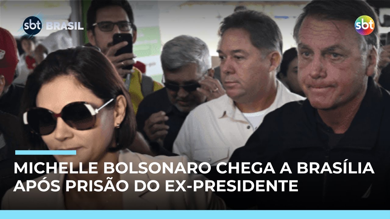 Michelle Bolsonaro chega a Brasília após prisão preventiva de Jair Bolsonaro | #SBTBrasil